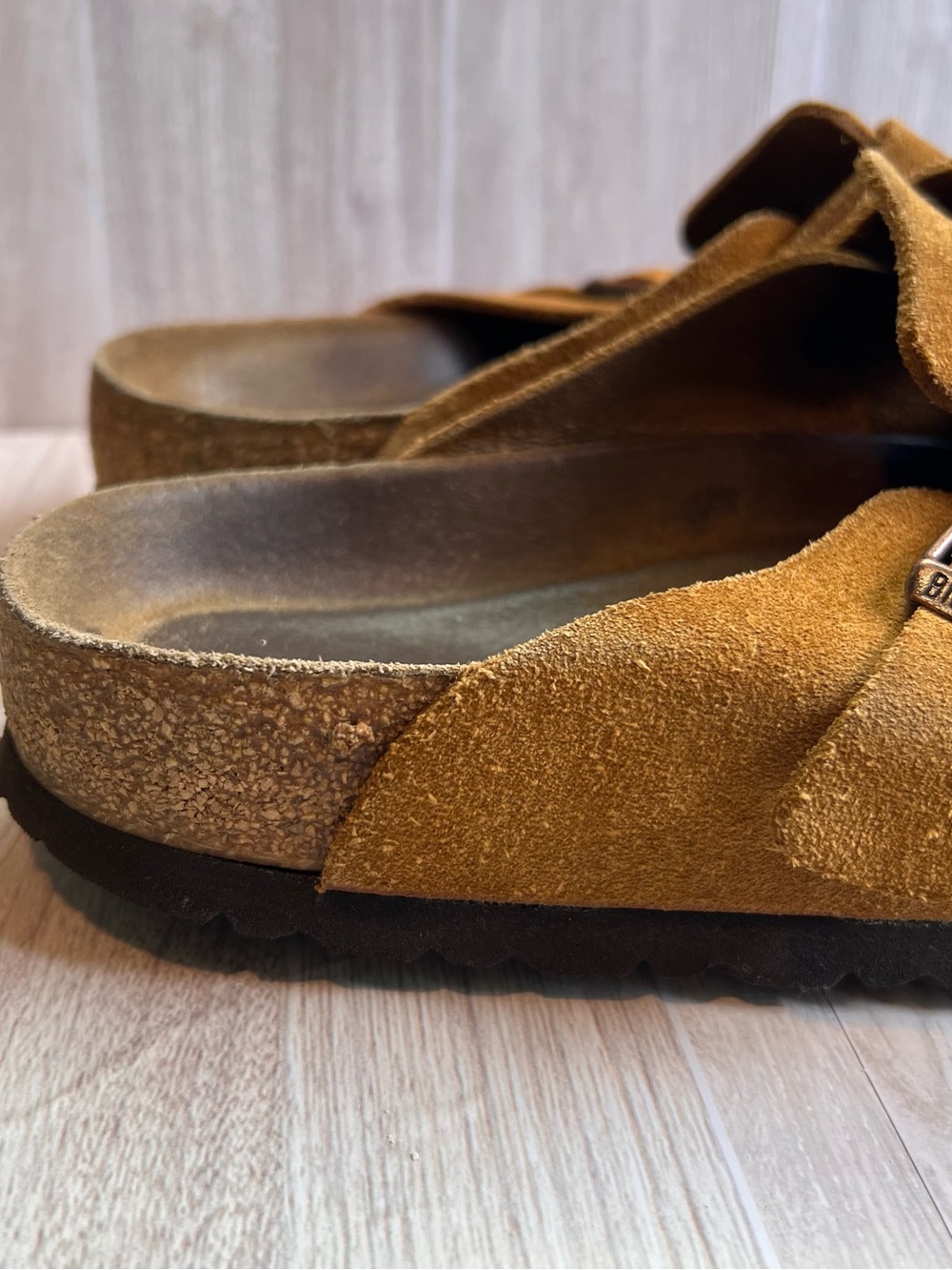 Birkenstock Women's Suede Slip-On Clog in Cognac - Picture 6 of 14